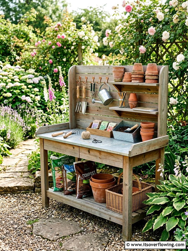 Potting Bench Station - 25 garden ideas diy