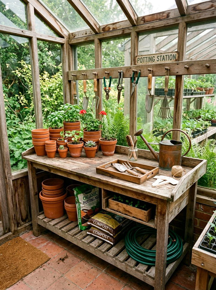 Potting Bench Station - 25 backyard decorating ideas diy
