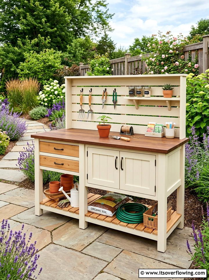Potting Bench With Storage - 25 garden ideas with potting bench