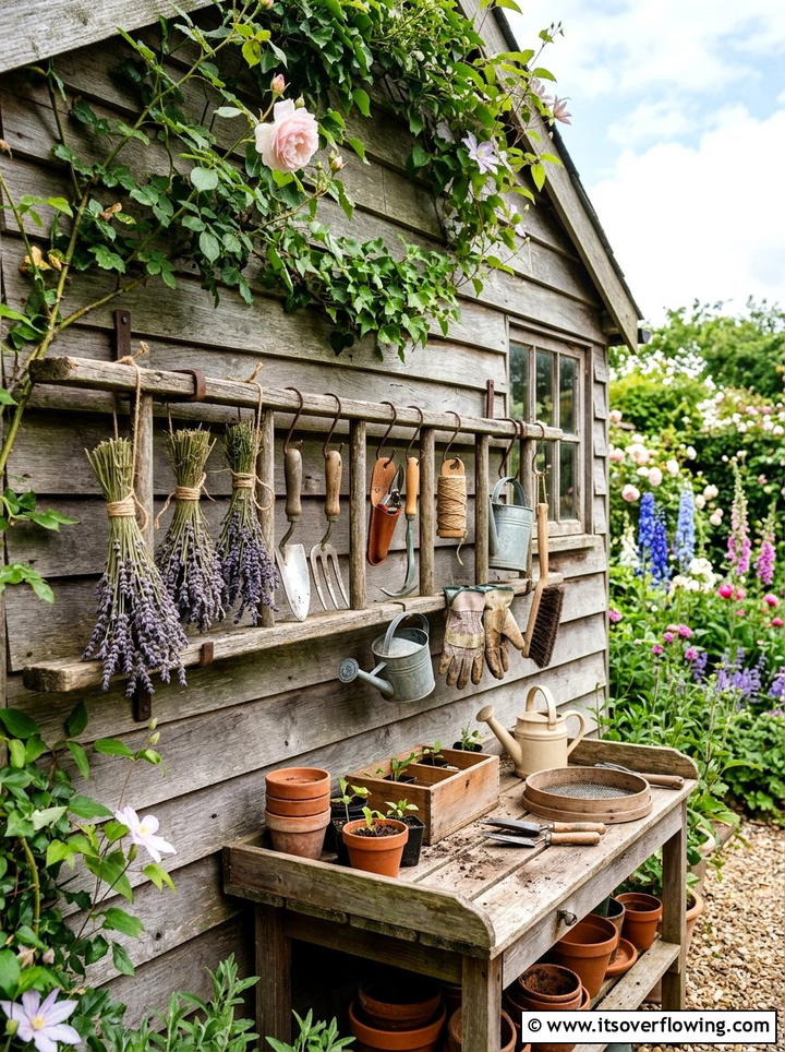 Potting Shed Organizer - 25 upcycled garden ideas with old ladders