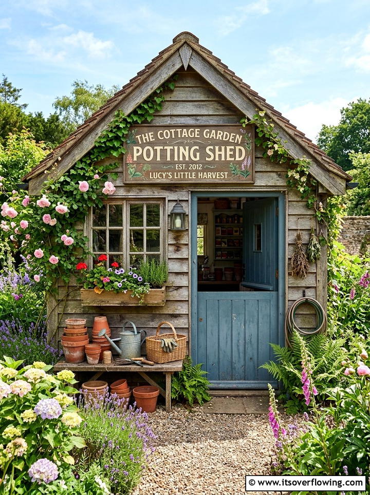 Potting Shed Sign - 25 creative garden ideas with personalized signs