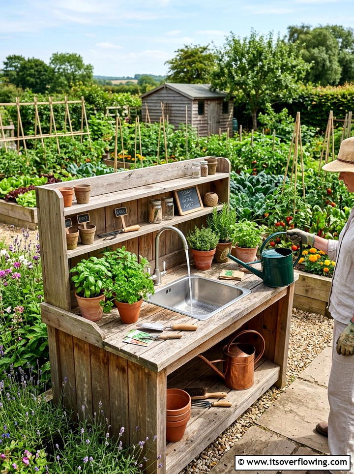 Potting Station With Sink And Water Access - 25 backyard ideas with potting station