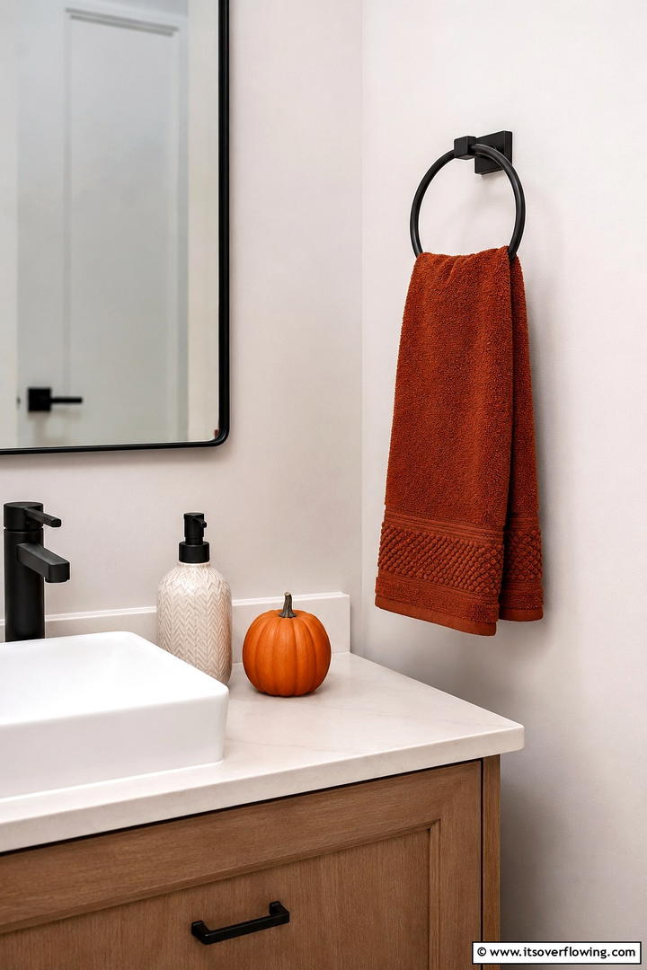 Powder Room Hand Towel - 50 Minimalist Fall Decor Ideas to Upgrade Spaces Now