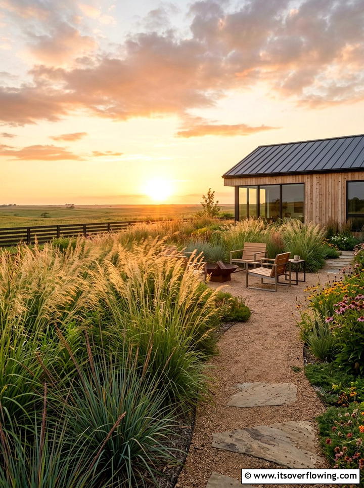 Prairie grass backyard - 25 cheap garden ideas with native plants