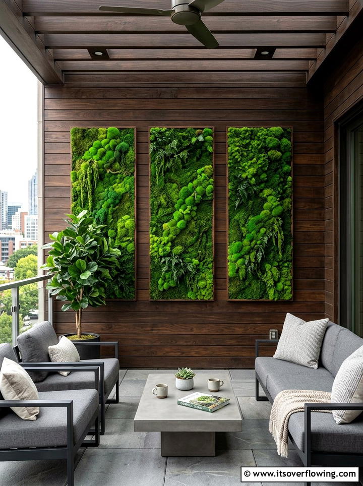 Preserved moss panel - 25 garden ideas with moss art