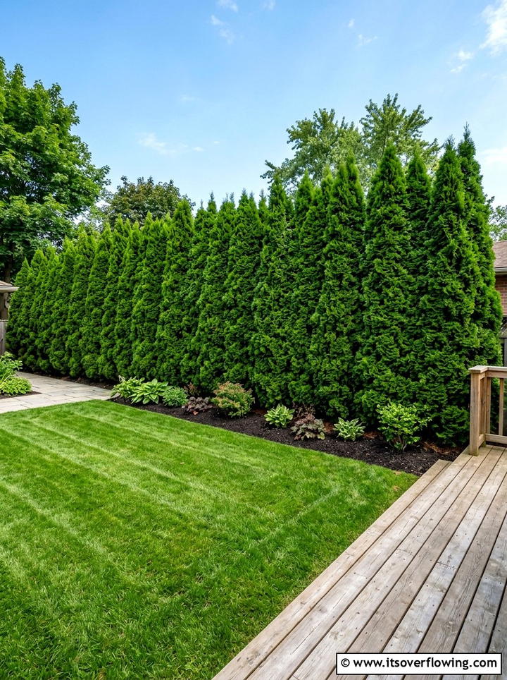 Privacy Greenery Screen - 25 backyard ideas with garden and lawn