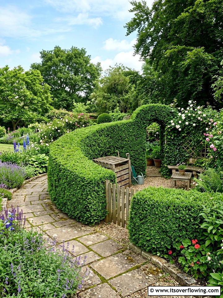 Privacy Hedge Compost Shield - 25 backyard ideas with compost station