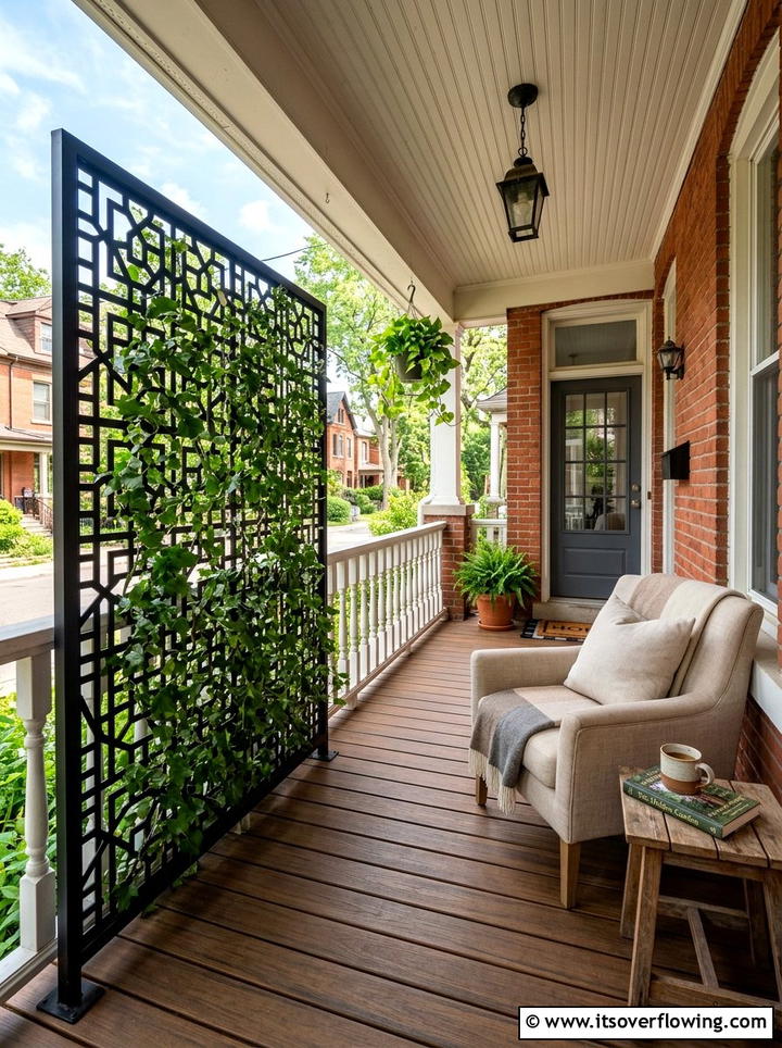 Privacy Lattice Screen - 25 front porch ideas for townhouses