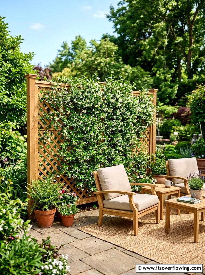 Privacy Lattice Screen - 25 upcycled garden ideas with old fence boards