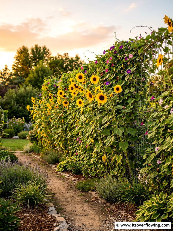 Privacy Screen Flowers - 25 backyard decorating ideas with floral displays