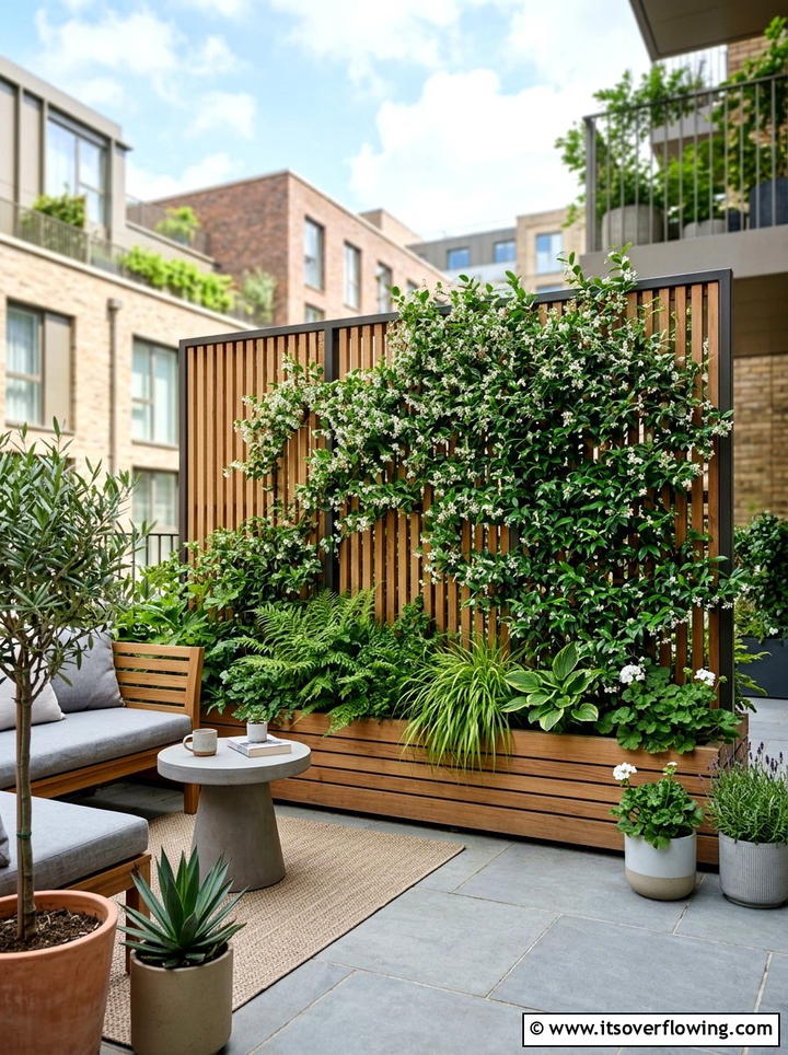 Privacy Screen With Planters - 25 garden decor ideas with wooden planters