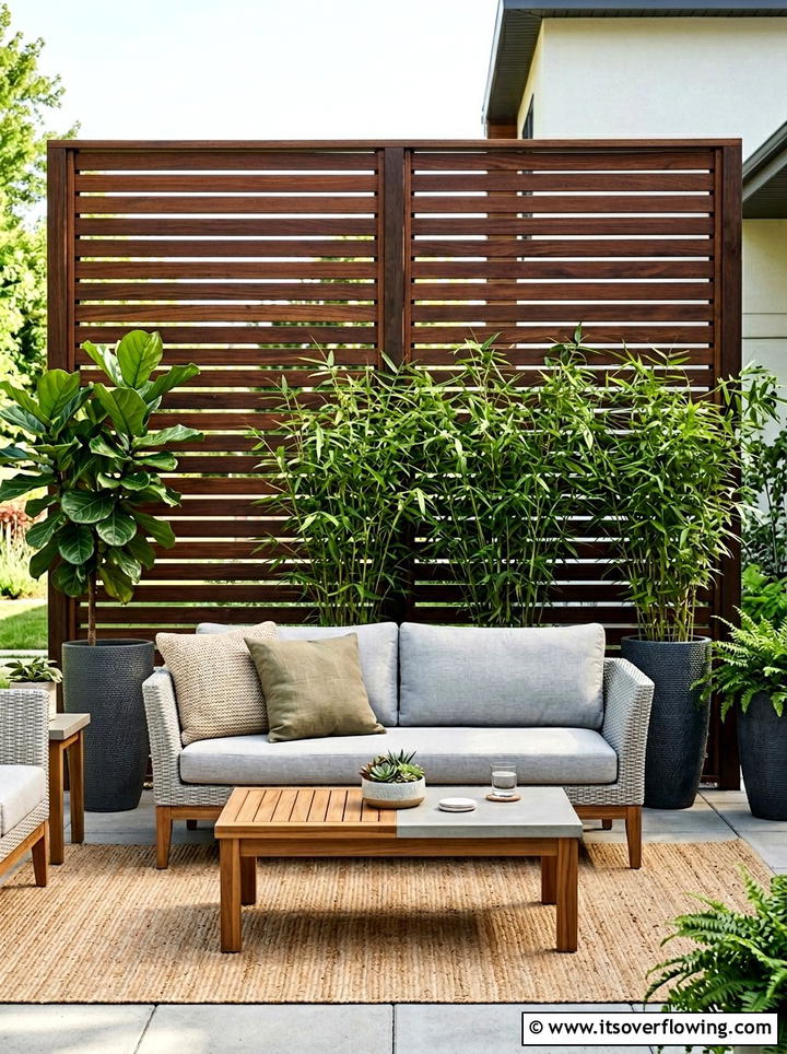 Privacy Screen - 25 backyard decorating ideas with patio decor