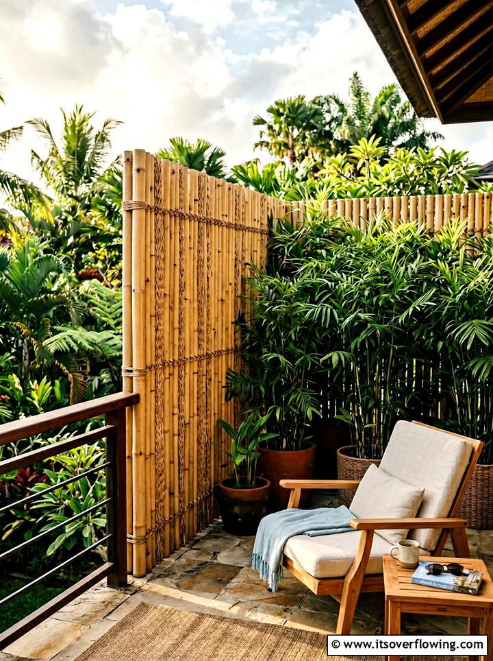 Privacy bamboo screen - 25 garden decor ideas for apartments