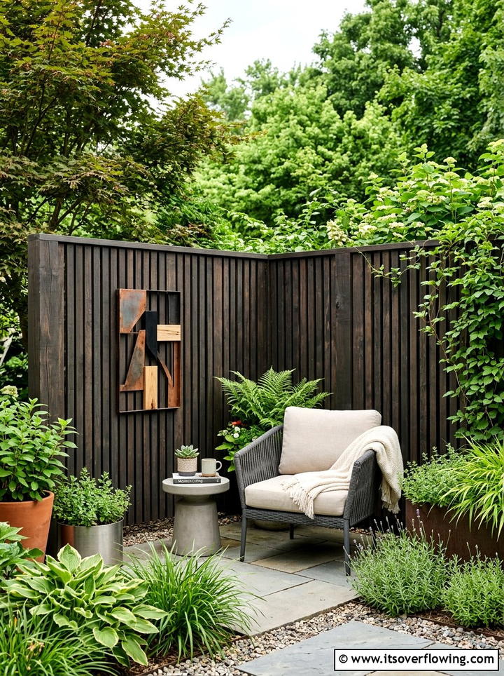 Privacy fence nook - 25 small garden ideas with reading nook