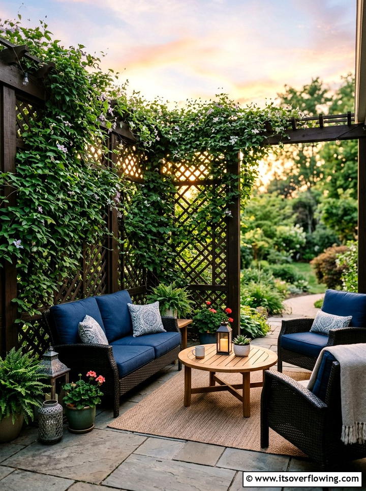 Privacy lattice screen - 25 garden ideas with trellis