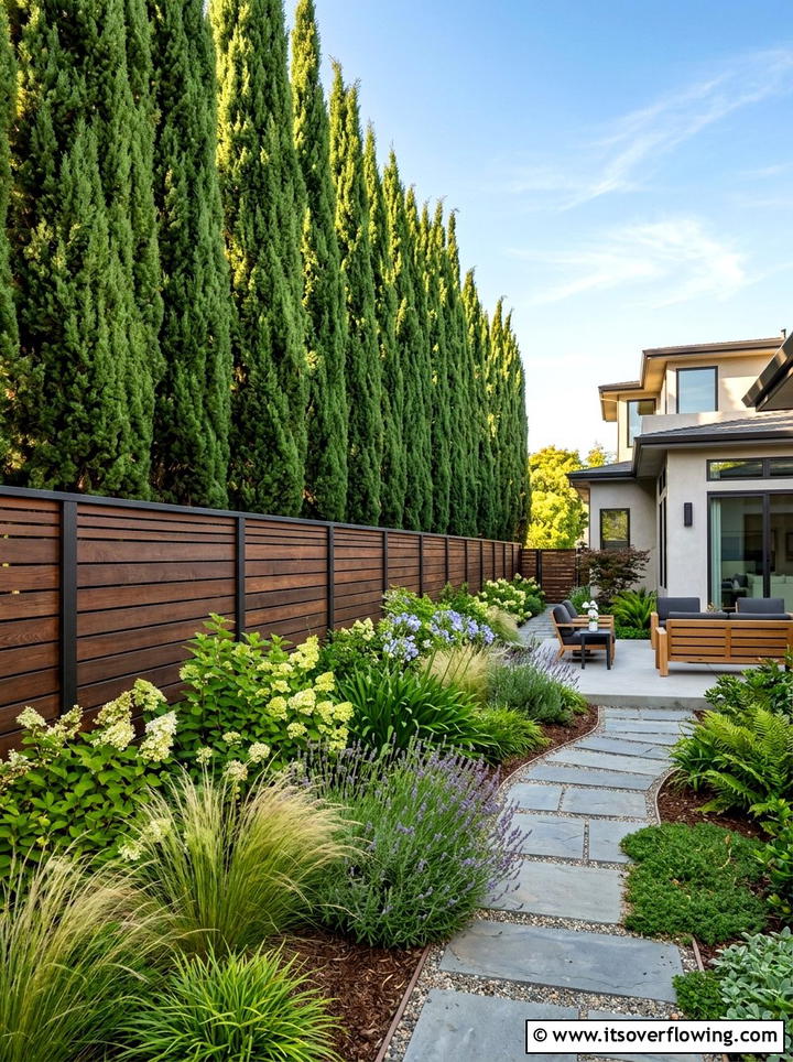 Privacy screen garden - 25 creative garden ideas with minimal planting palette