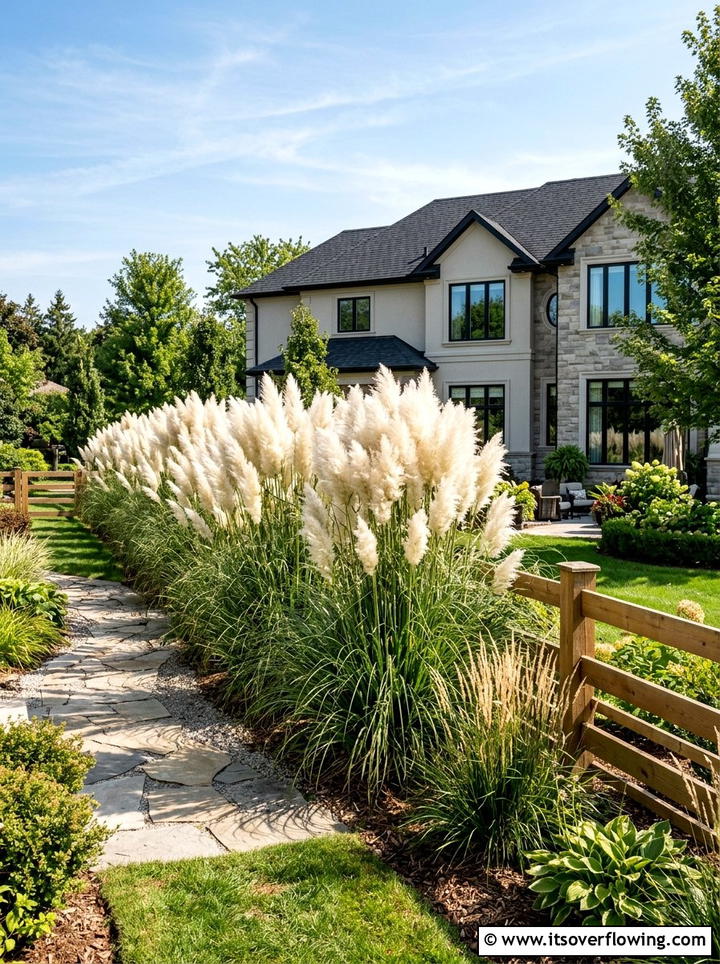 Privacy screen with tall grass - 25 garden ideas with ornamental grasses