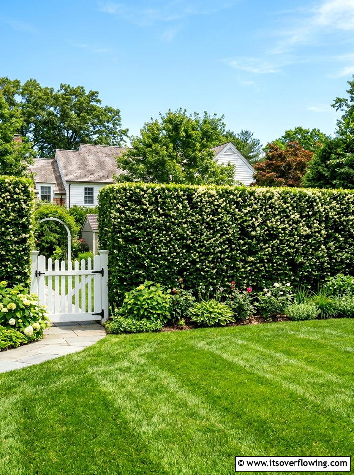 Privet Privacy Hedge - 25 backyard ideas with privacy trees