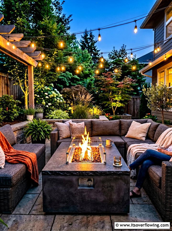 Propane fire table - 25 garden decor ideas for decks