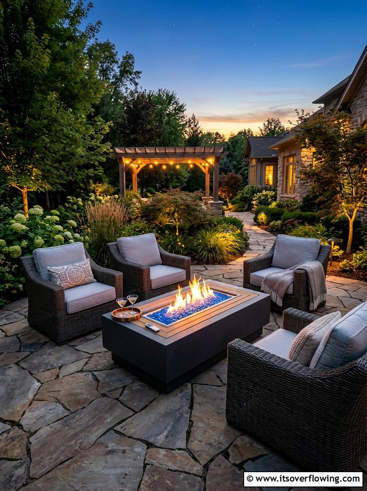 Propane fire tables - 25 garden decor ideas for patios