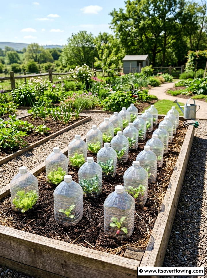Protective Garden Cloche - 25 upcycled garden ideas with plastic bottles