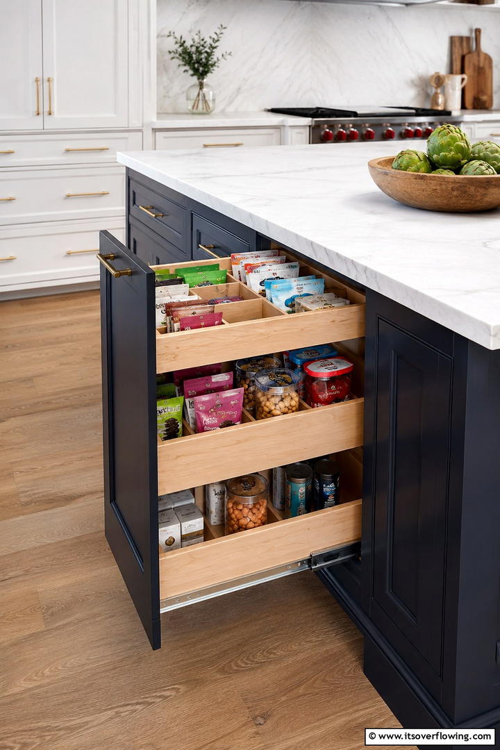 Pull out Snack Drawers - 30 Snack Storage Ideas for Organized Kitchen Pantries