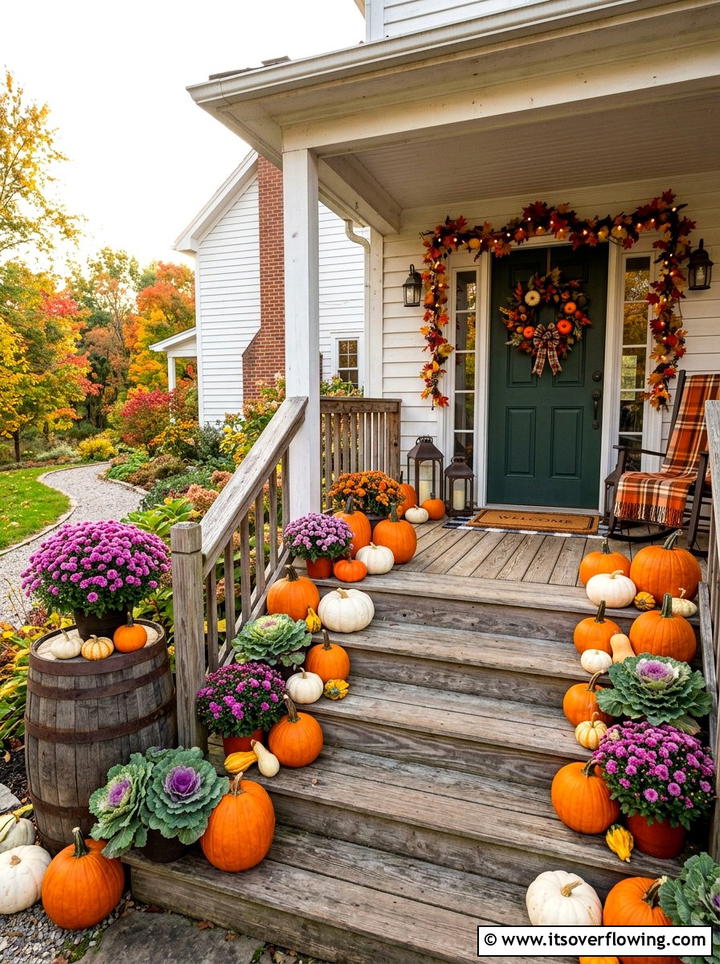 Pumpkin porch decor - 25 backyard ideas for fall gatherings