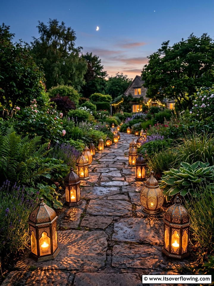 Punched metal lanterns garden - 25 recycled garden ideas with aluminum cans