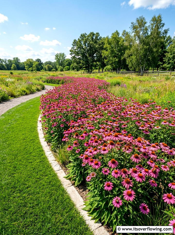 Purple Coneflower Bed - 25 garden ideas for full sun