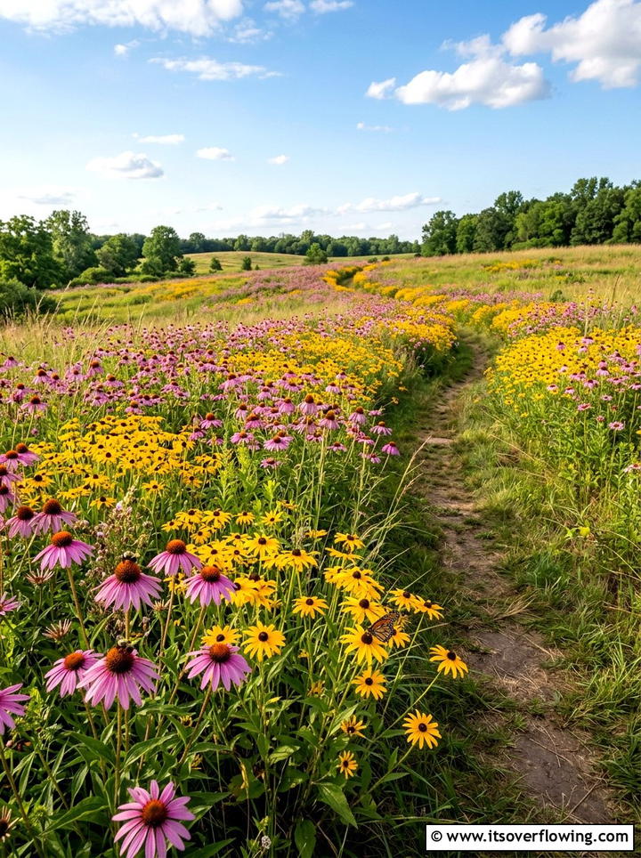 Purple Coneflower and Black Eyed Susan Prairie - 25 garden design ideas with drought tolerant plants