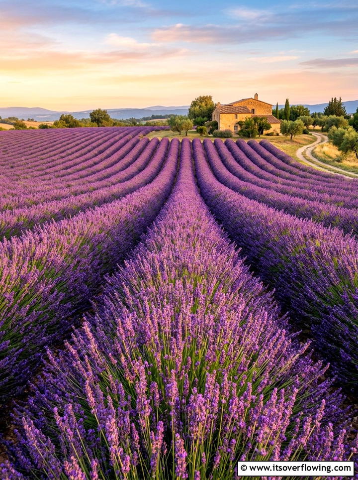 Purple Lavender Garden Field - 25 garden design ideas with monochrome plants