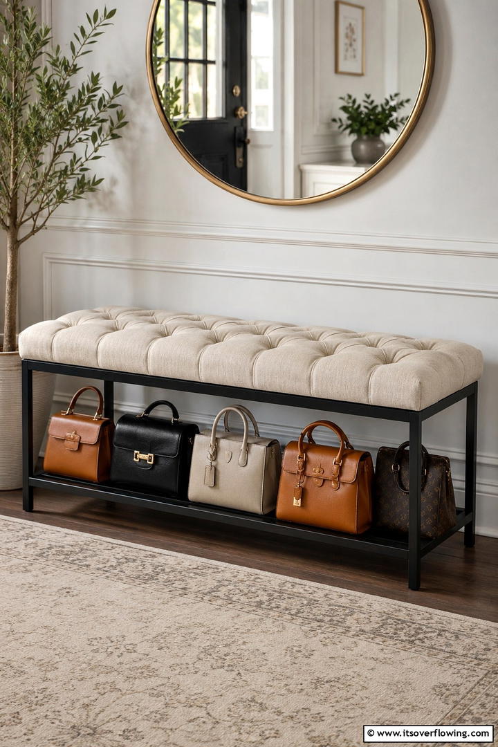 Purse Storage Bench - 30 Efficient Pots and Pans Storage Ideas for a Tidy Kitchen