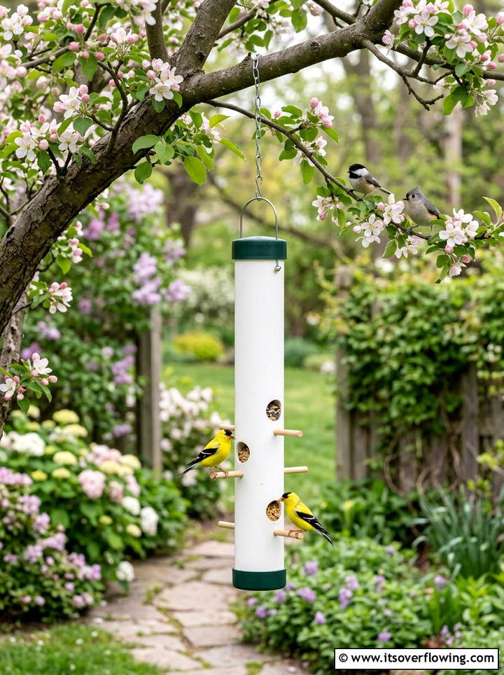 Pvc bird feeder - 25 upcycled garden ideas with pvc pipes