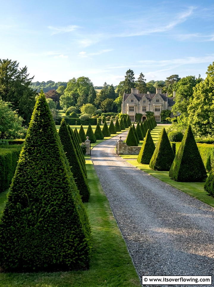 Pyramid Yew Tree - 25 creative garden ideas with topiary shapes