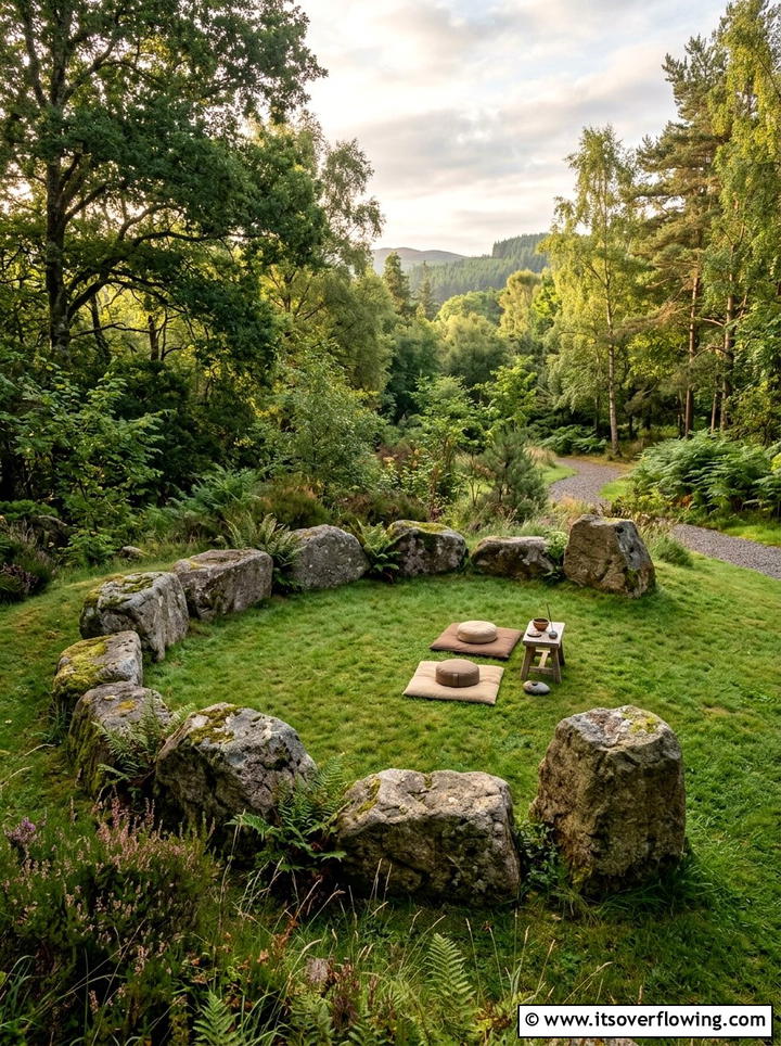 Quiet Meditation Space - 25 backyard ideas with boulder accents