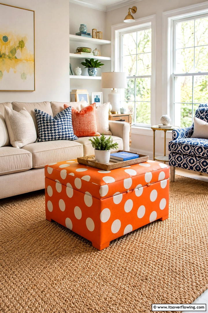 Quirky Painted Storage Ottoman Idea - 30 Painted Furniture Ideas to Revamp Your Home Décor