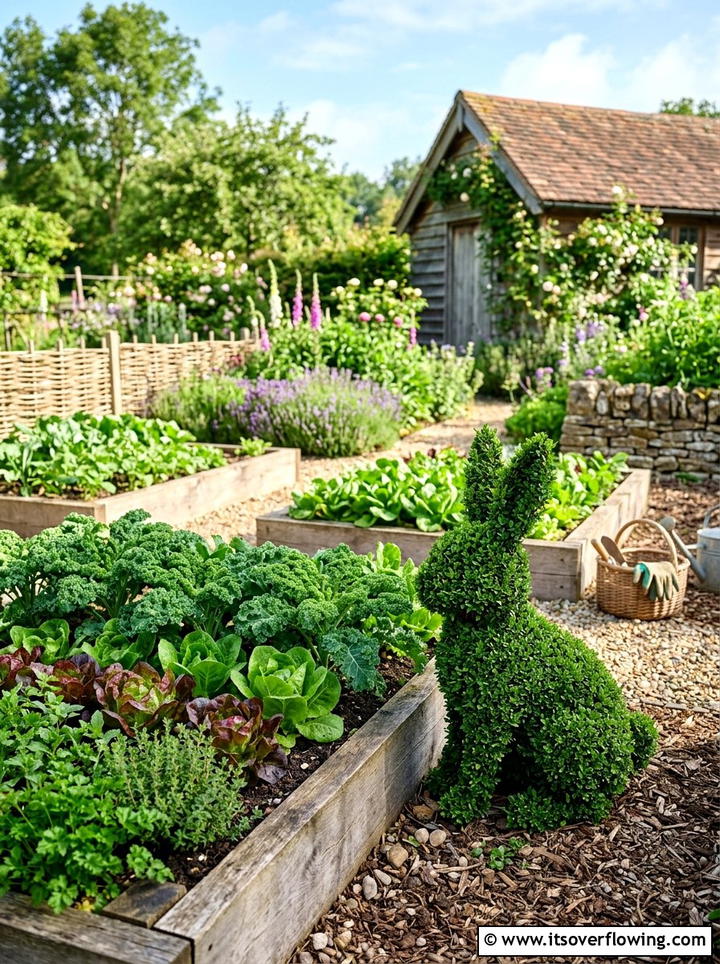 Rabbit Topiary In Vegetable Garden - 25 garden decor ideas with topiary