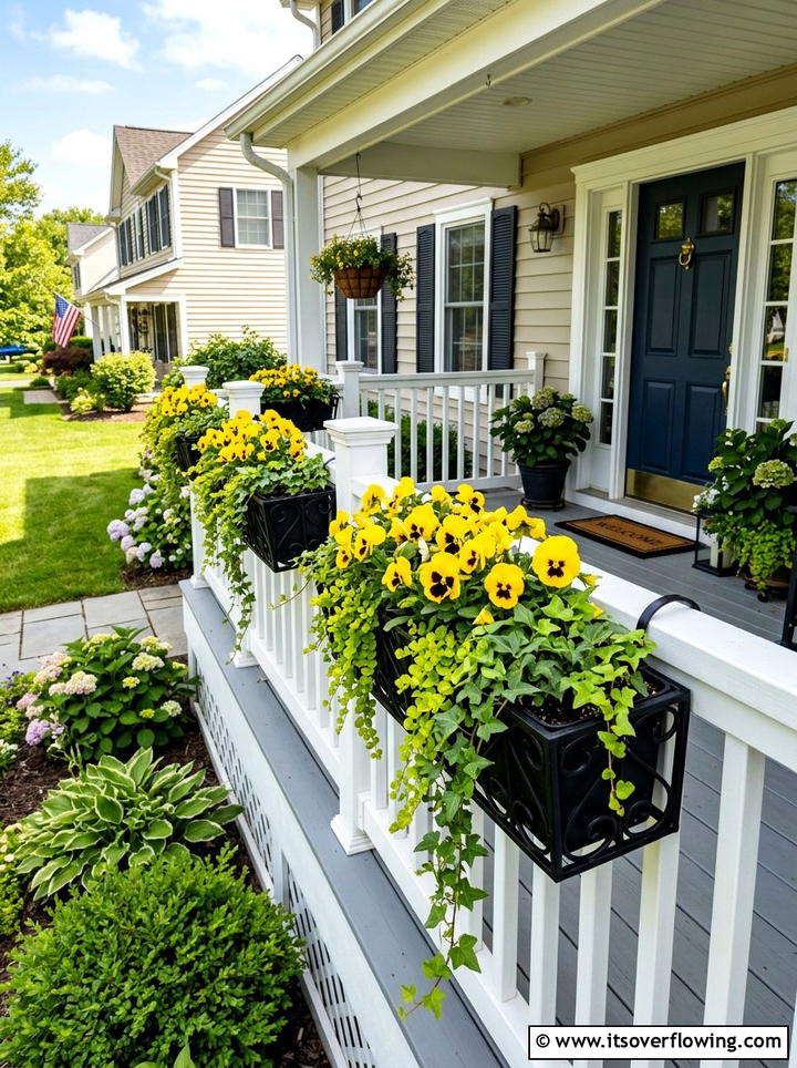 Railing Flower Boxes - 25 front porch ideas with plants