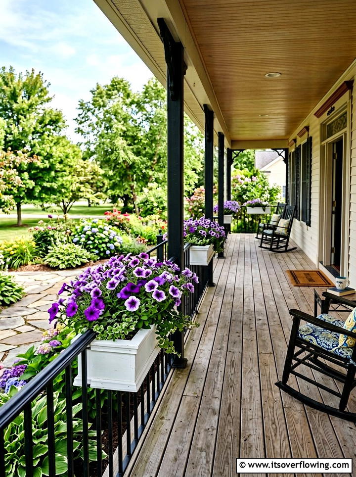Railing Flower Boxes - 25 front porch ideas for deep porch