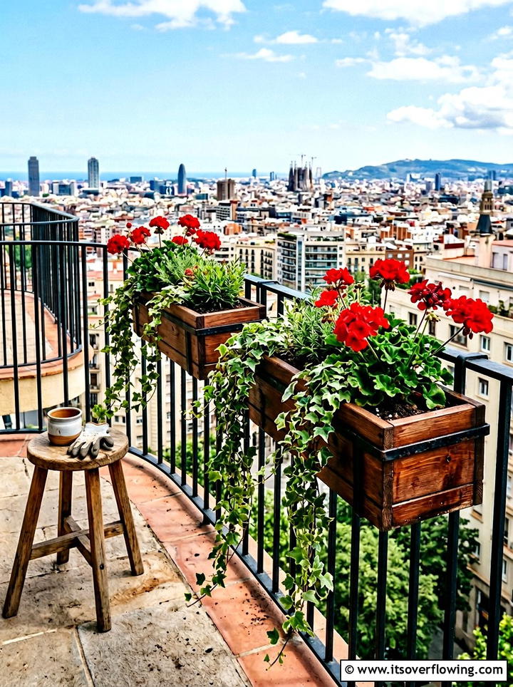 Railing planter box - 25 garden decor ideas for balconies
