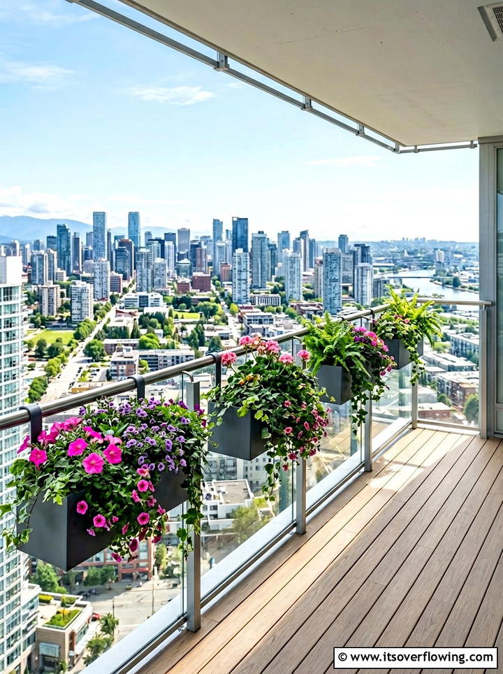 Railing planter boxes - 25 small garden ideas with wall planters