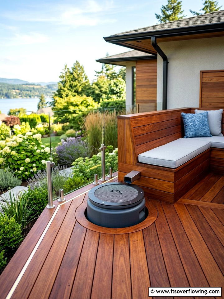 Rain Barrel Integrated Into Deck - 25 backyard ideas with rain barrel setup
