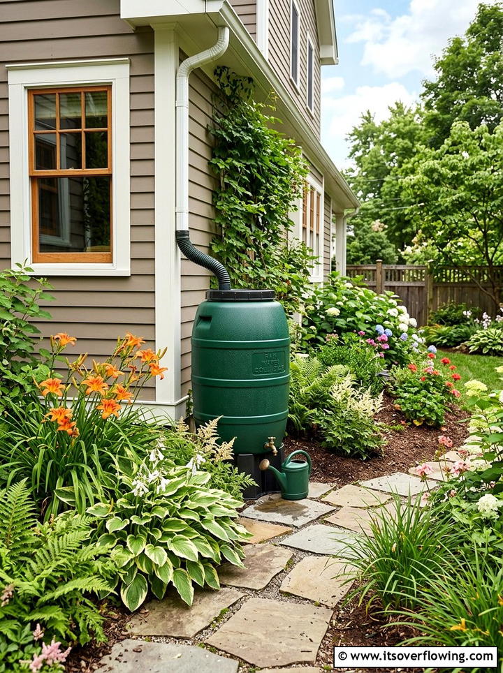 Rain Barrel System - 25 creative garden ideas on a budget