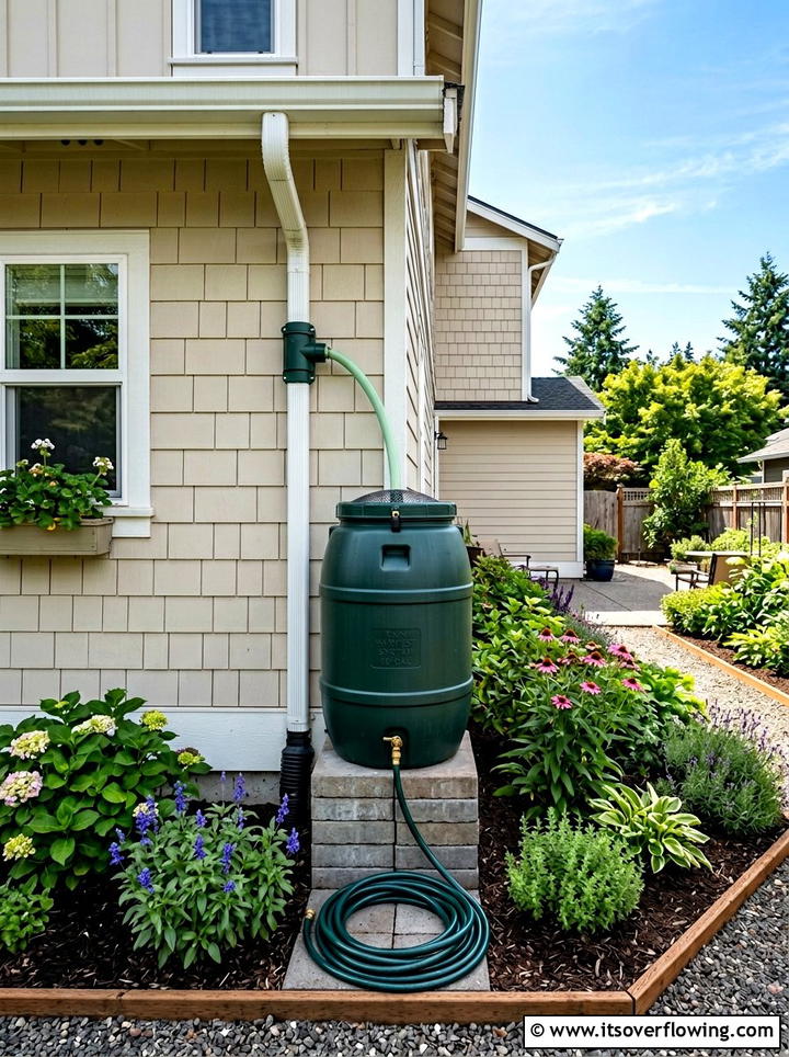 Rain Barrel System - 25 cheap garden ideas