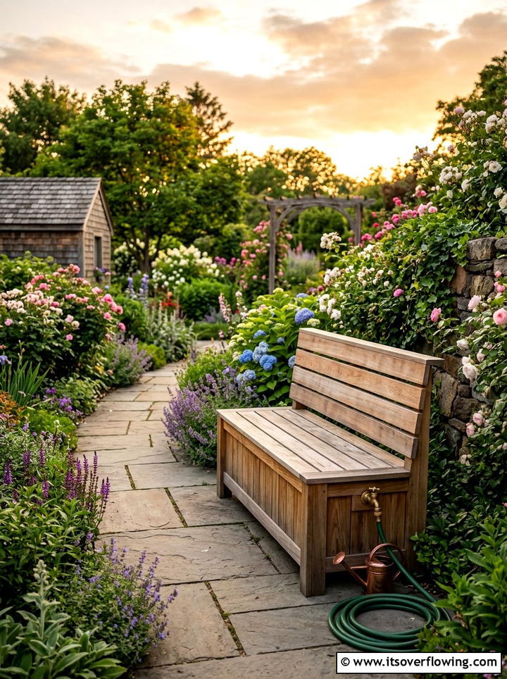 Rain Barrel With Built In Bench - 25 backyard ideas with rain barrel setup