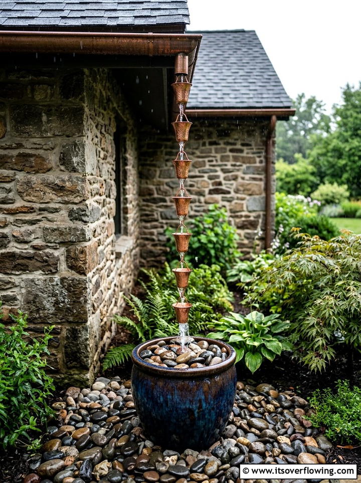 Rain Chain Gutter - 25 garden decor ideas on a budget
