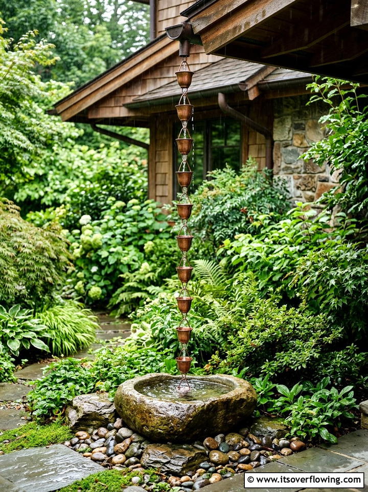 Rain Chain - 25 garden ideas for japanese style