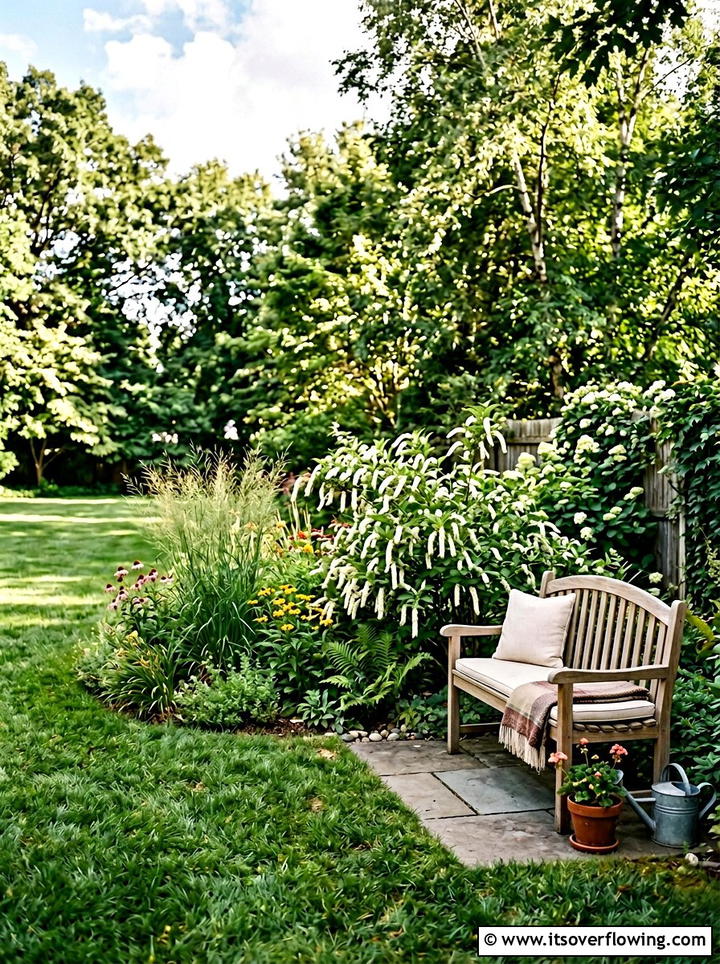 Rain Garden Bench - 25 backyard ideas with rain garden