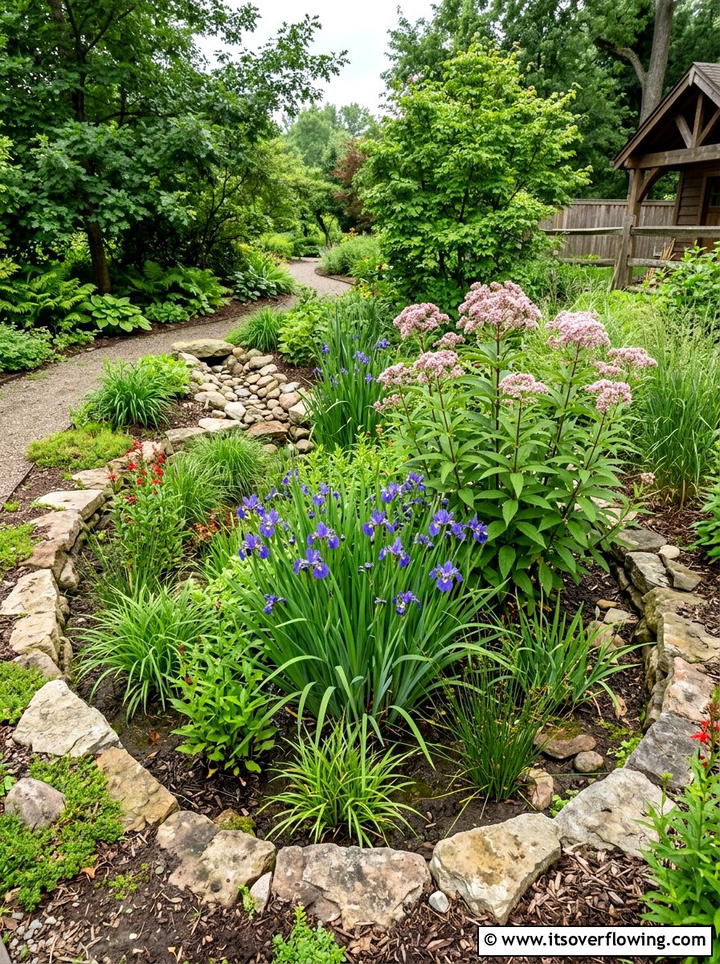 Rain Garden - 25 backyard ideas with pollinator garden