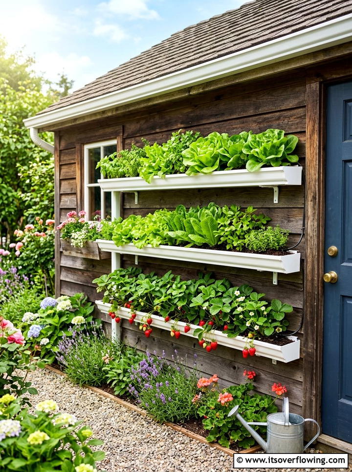 Rain Gutter Garden - 25 creative garden ideas diy